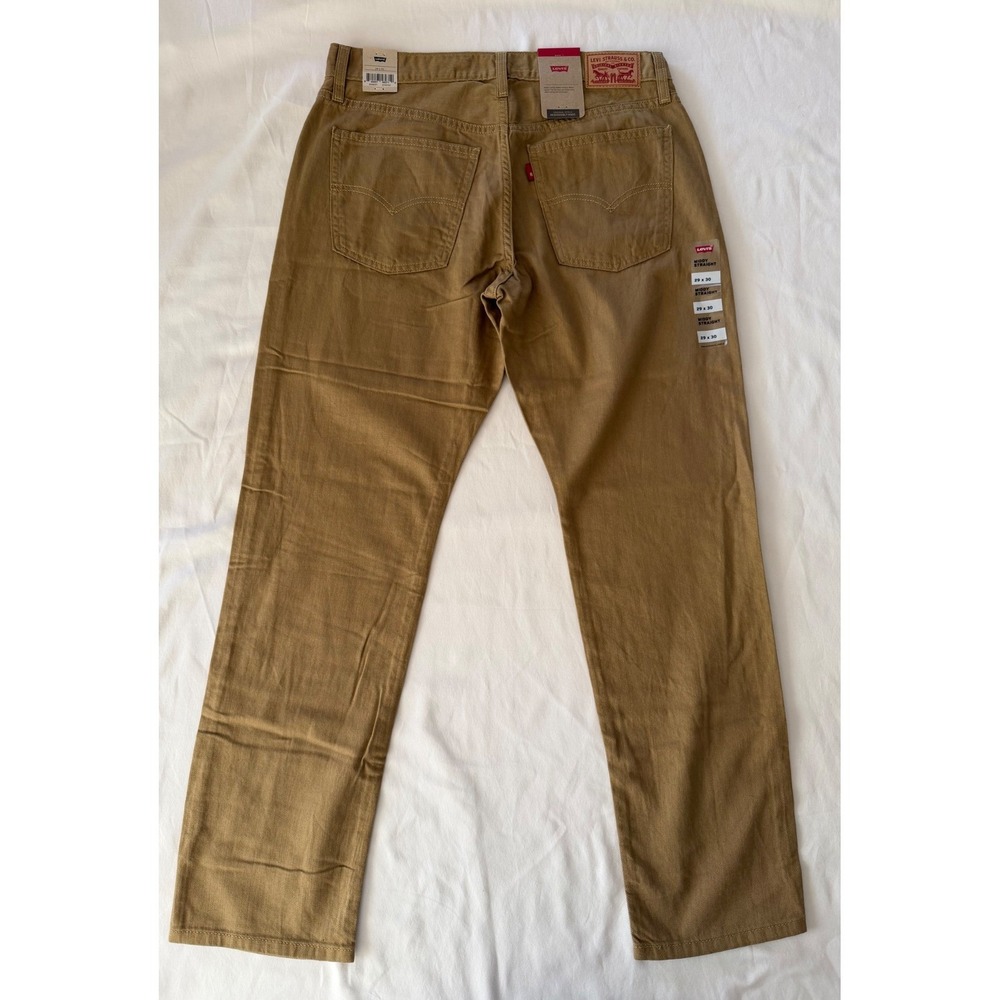 Levis Middy Straight Jeans Womens 29x30 Tan Khaki Mid Rise NWT - Picture 3 of 9